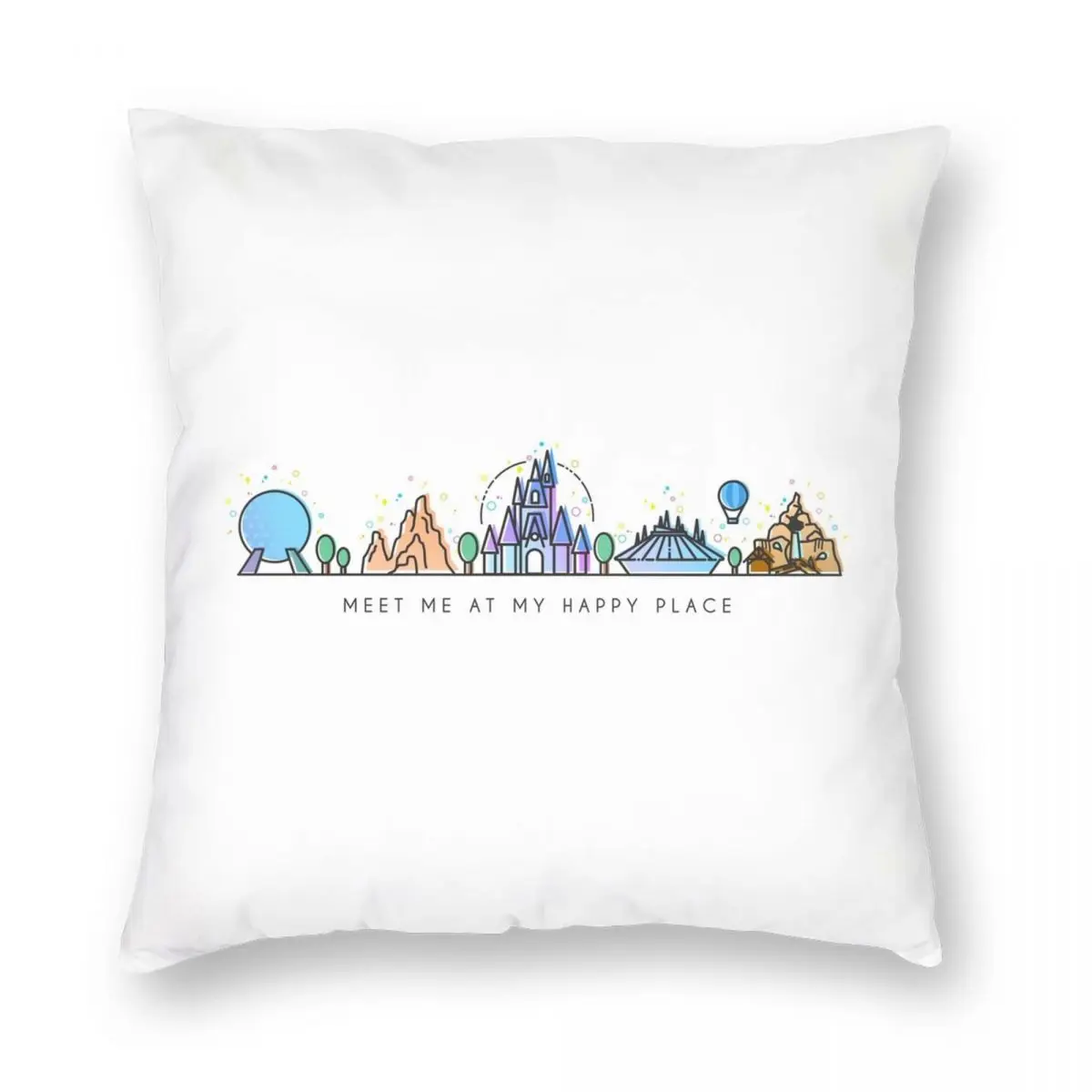 Чехол для подушки Meet Me At My Happy Place Vector Orlando чехол из полиэстера и льна с бархатной