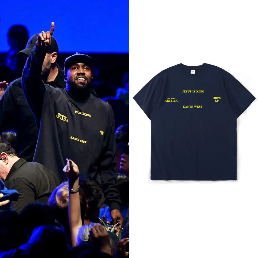 Летняя футболка Kanye West женские футболки с изображением Иисуса и короля коротким