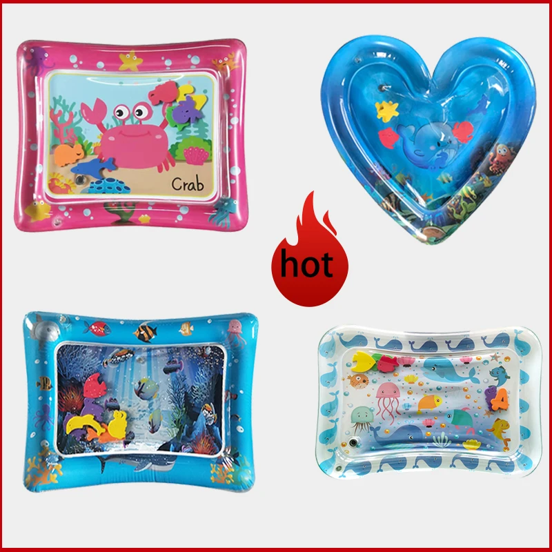 Детский водный коврик надувная подушка игровой для младенцев развивающая