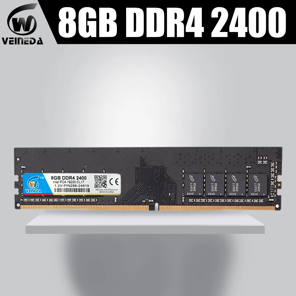 VEINEDA оперативной памяти DDR4 8 GB 2400 MHZ PC3-17000 284pin 1,2 V для Intel AMD Совместимость с 8 gb ddr4 memoria оперативной памяти Desktop non-ecc(без коррекции ошибок