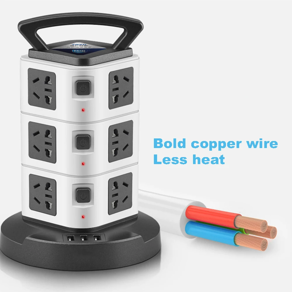 Удлинитель электрический с защитой от перенапряжения 16 розеток USB 1 8/2 8/4 8
