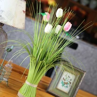 59cm 5 heads tulip silk flower artificial plant with led lights simulation leaf onion grass for wedding garden party decoration