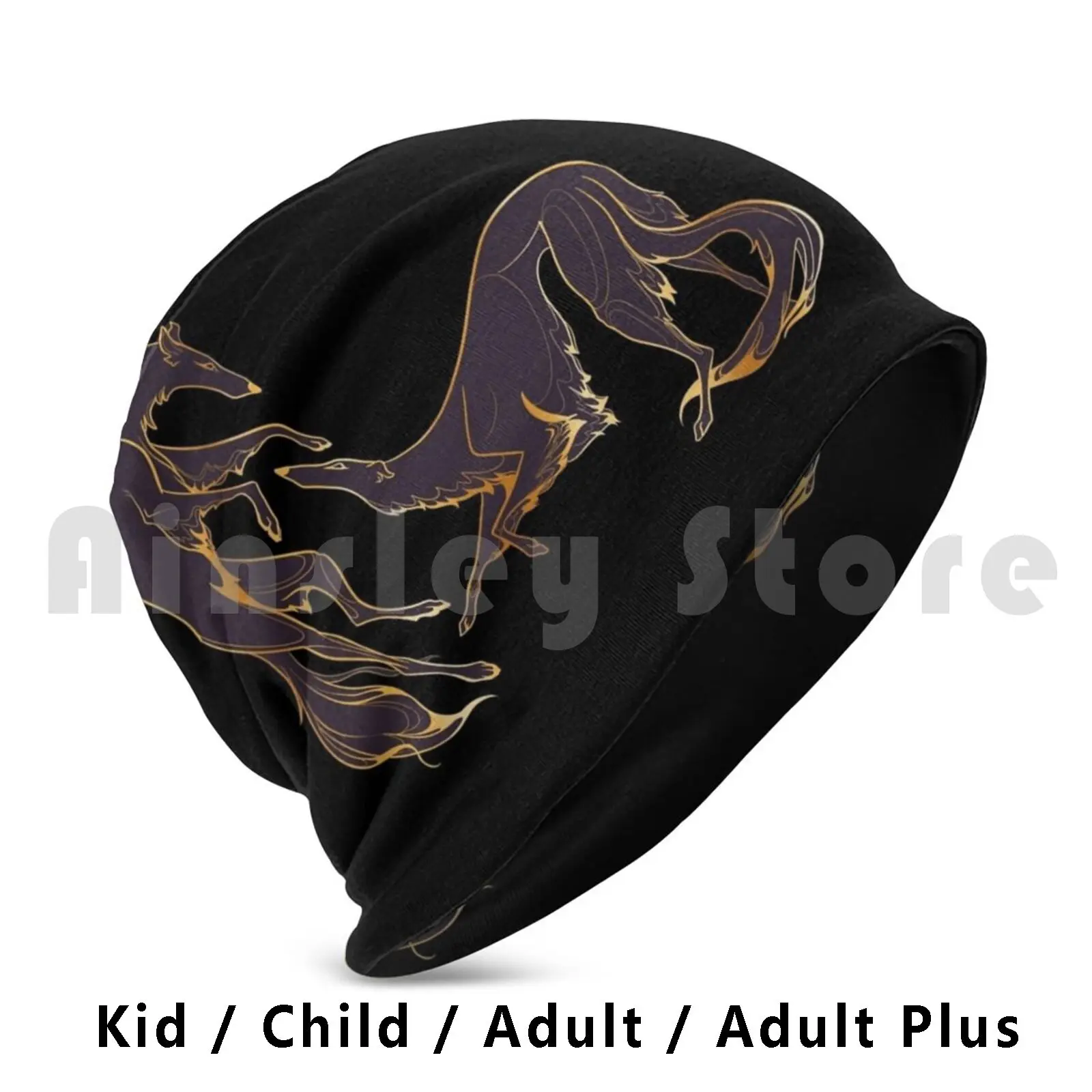 Шапка-бини для танцев золотистая и фиолетовая