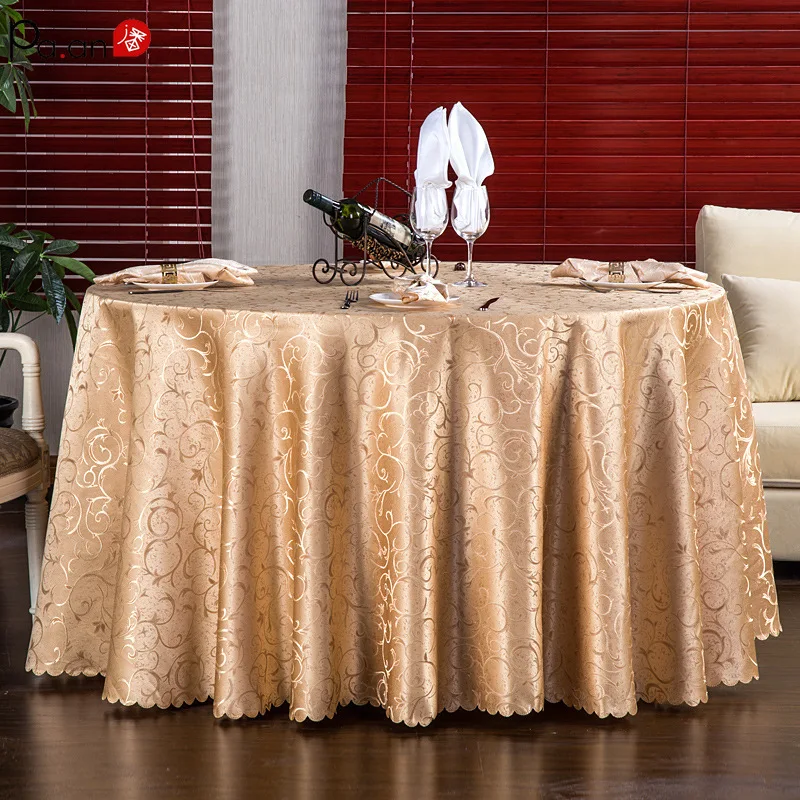 

Pa.an Jacquard Round Tablecloth Gold Thread Table Cloth Round Mantel Mesa Banquet Wedding Table Cloth Poly Dining Table Cover