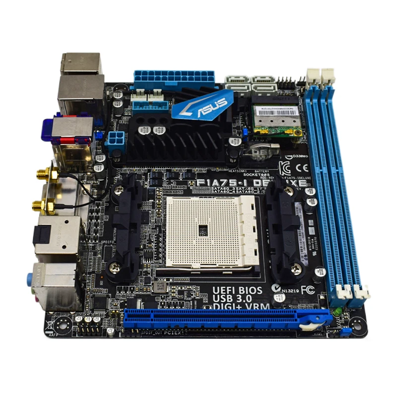 Asus F1A75-I DELUXE материнская плата FM1 DDR3 ОЗУ 32 ГБ PCI-E 2 0 AMD A75 USB3.0 Mini-ITX для A8-3870K cpus |