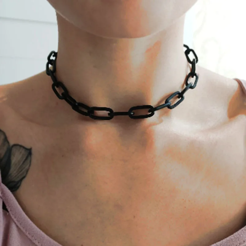 Женская цепочка на шею золотого и серебряного цвета толстый чокер ожерелье для