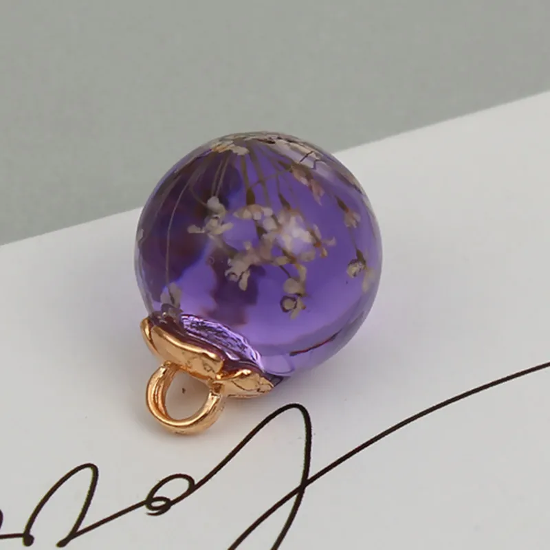 

DoreenBeads пластиковый прозрачный стеклянный шар пузырьковая бутылка подвеска круглой формы сушеный цветок Mauve модные ювелирные изделия 23 мм x ...
