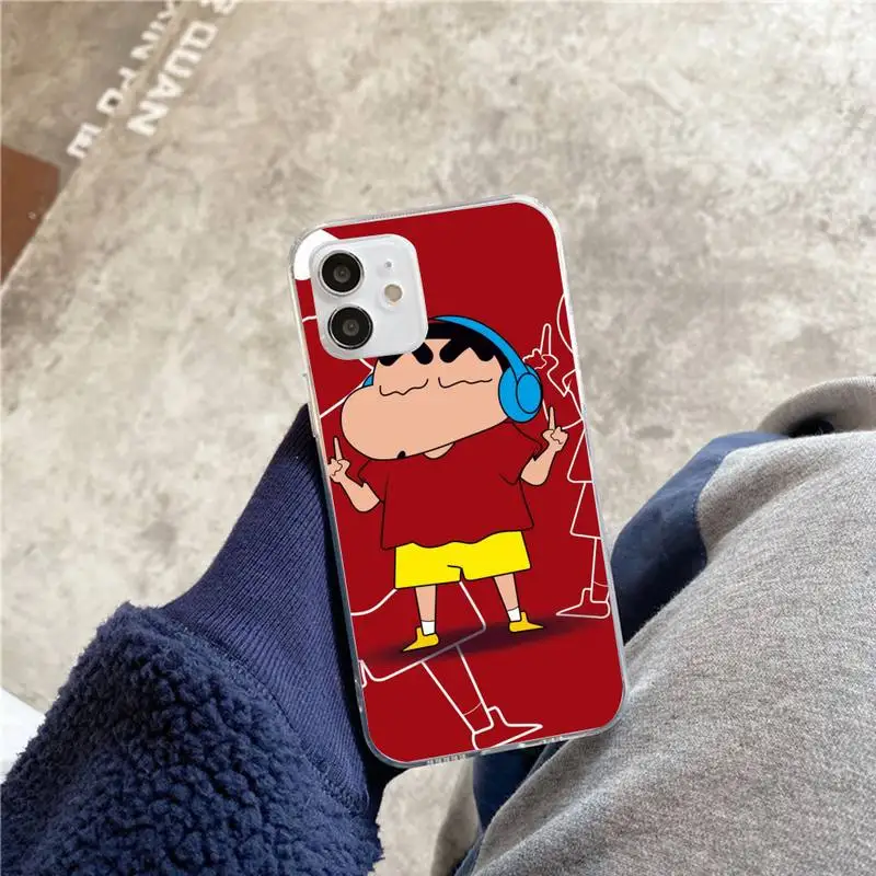 

Cartoon Crayons Shin cute Chan Phone Case For iphone 5s 6 7 8 11 12 plus xsmax xr pro mini se Transparent Cover Fundas Coque