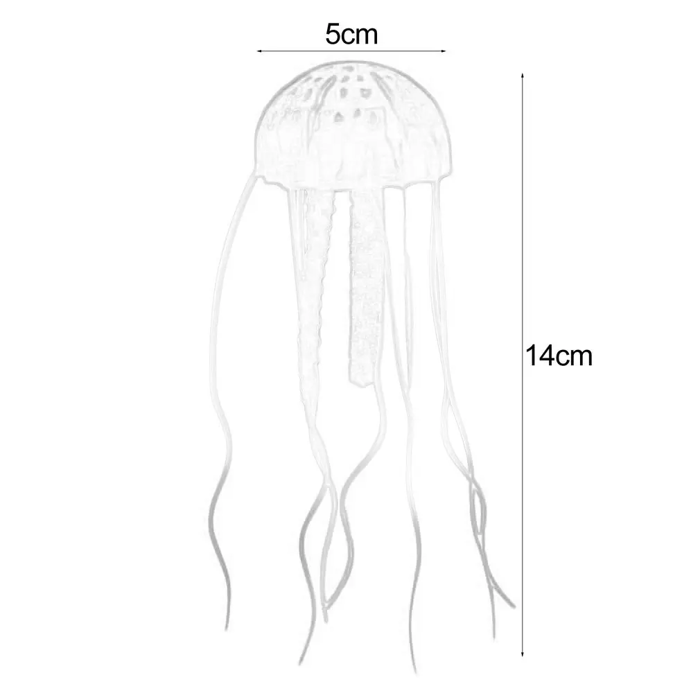 

Silicone Glowing Effect Artificial Jellyfish Ornament Fish Tank Aquarium Decoration Moves by Water Current in Tank