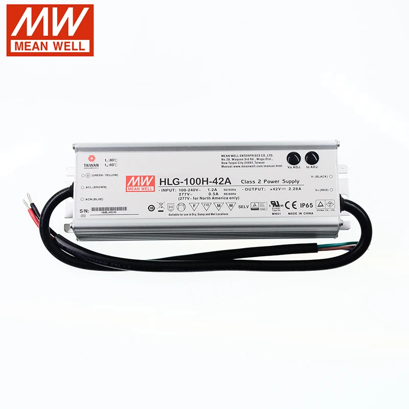 MEAN WELL HLG-60H серия DC15V 24V 36V 42V 48V 54V 60W непромокаемый одиночный выход регулируемый