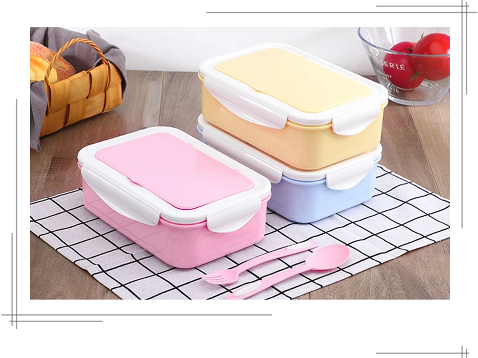1400 мл японский контейнер для хранения еды Bento с ложками палочки для еды для детей