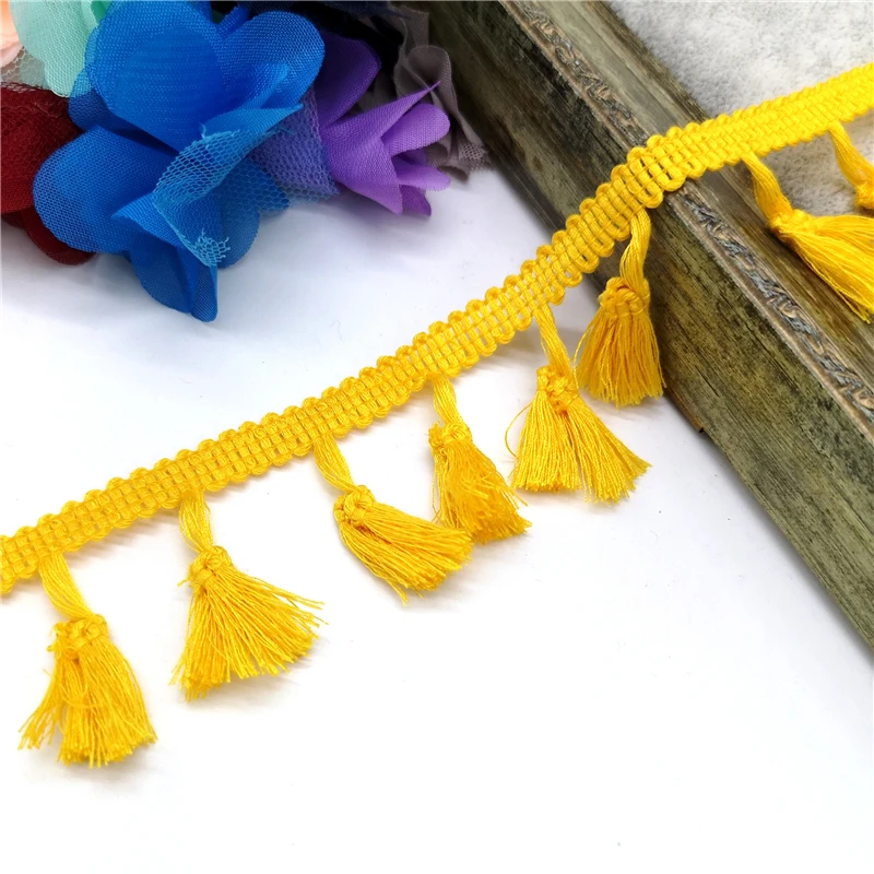 2 ярда Кружевной обрезки для шитья ленты бахрома из хлопка Этническое латинское платье, сценический костюм, декоративные занавески DIY #RL on.