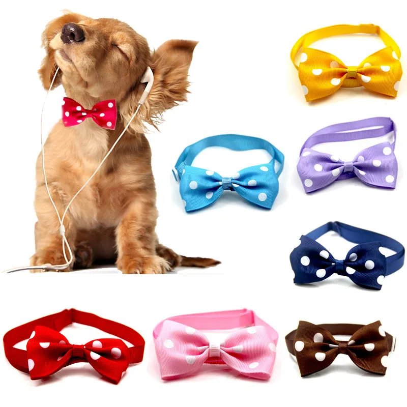 

2022 Pet Dog Cats Dot Necklace Adjustable Strap For Cat Collar Dogs Accessories Pet Dog Bow Ties Puppy Bow Ties Dog Pet Supplies