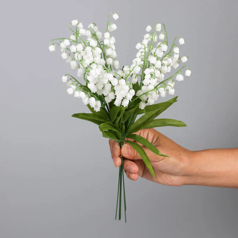 

Simulation Lily Of The Valley Plastic Flower Single Lily Of The Valley Flower Small Fresh Handbell Campanula Decoration Flower