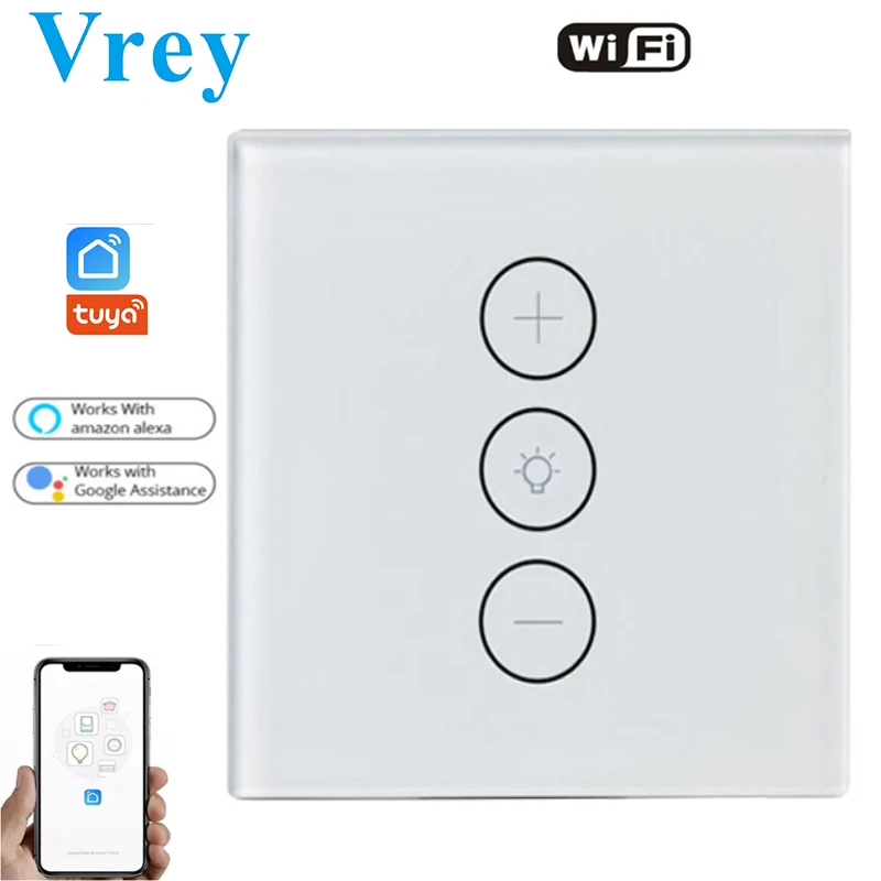 

Smart WIFI Dimmer Touch Switch Support Multiple Types of Light switches Work with Alexa Google Home