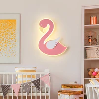 flamingo cute cartoon wall lamp creative personalise night light childrens room decoration light fixtures wall decor wand lampen