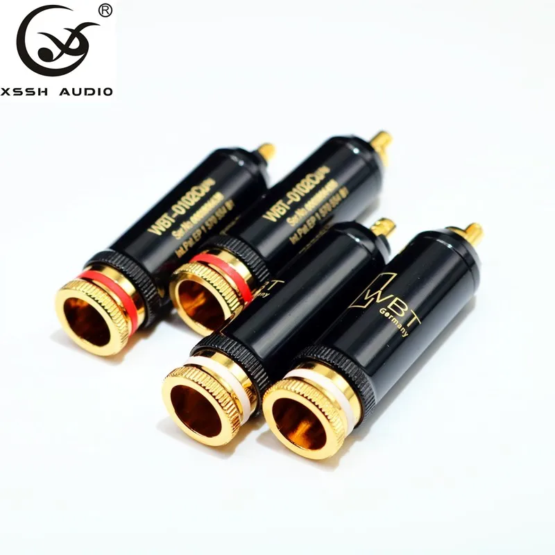 4 шт. Hi end WBT 0102Cu позолоченный HIFI XSSH аудио видео разъемы TV тюнер RCA выходной разъем