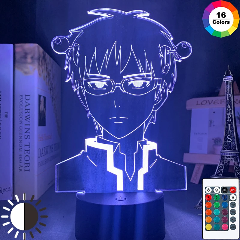 

Anime Light The Disastrous Life of Saiki K Led Night Light for Bedroom Decoration Colorful Nightlight Anime Gift 3d Lamp Saiki K