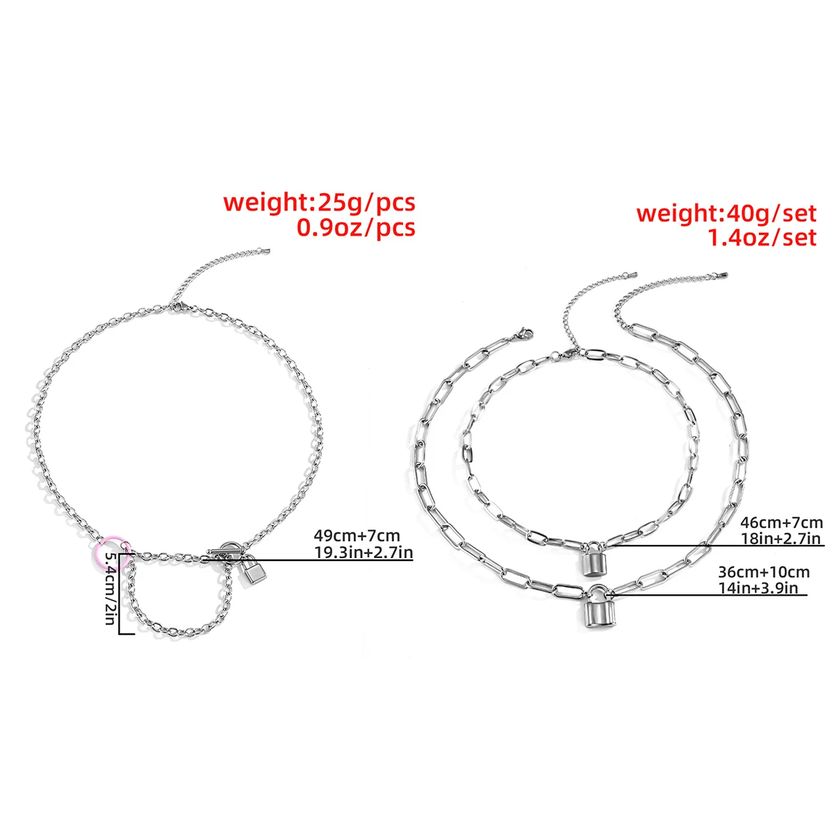 

Lacteo Dark Gothic Lock Pendant Necklace Jewelry For Women Steampunk Double Layer Stainless Steel Clavicle Chain Choker Necklace