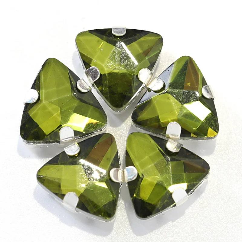 Хрустальные стразы для пришивания трехугольные Стразы с плоской задней