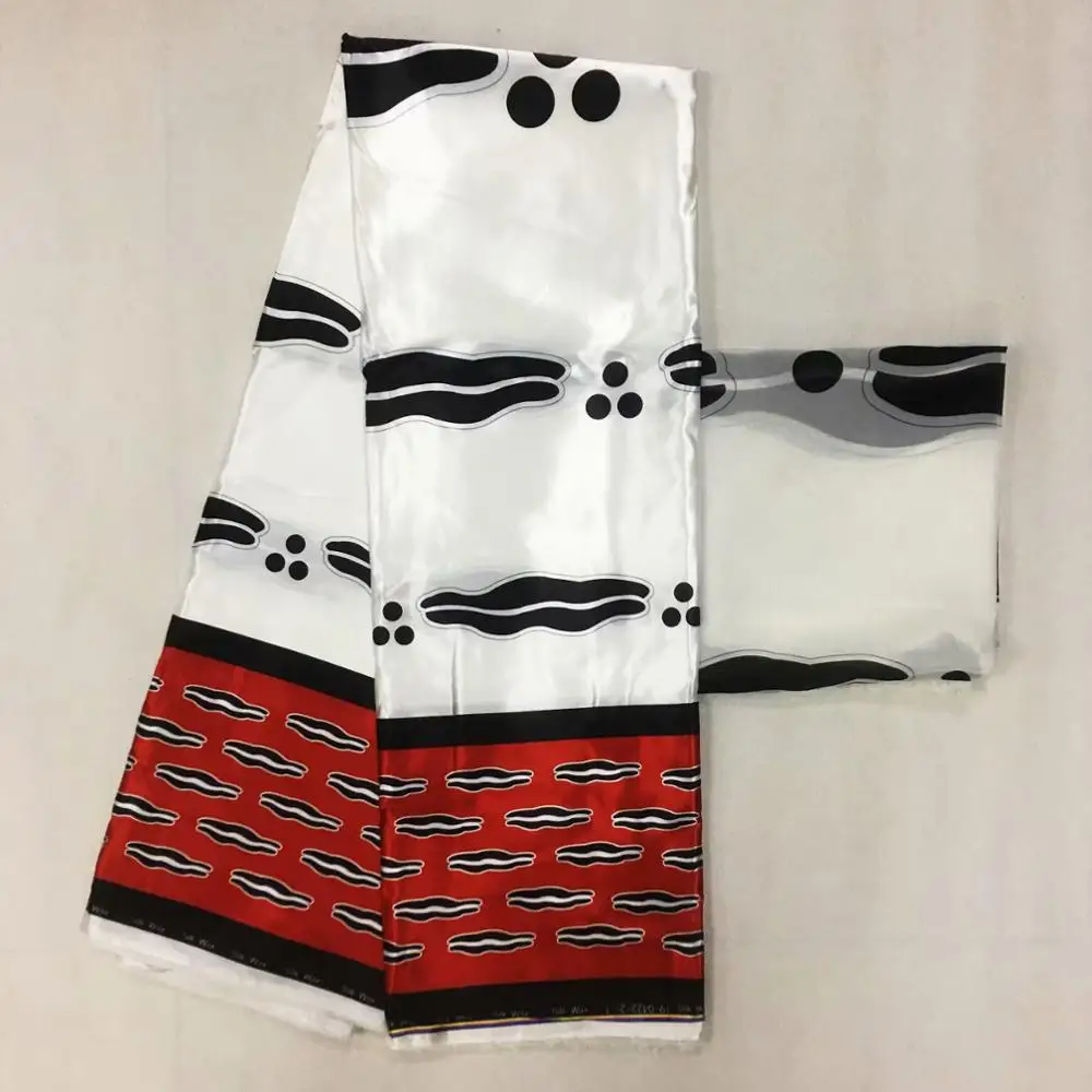 

New Imitated Silk Wax Materials 2021 Nigerian Silk Chiffon Fabric African Fabric Ankara High Quality Wax Prints Fabric M0043