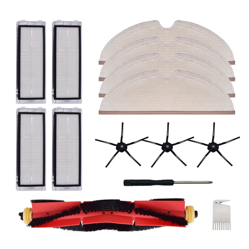 

14Pcs Parts Kit for XiaoMi Roborock S50 S51 S55 S6 S6 Pure Vacuum Cleaner Washable HEPA Filter Main Brush Side Brush