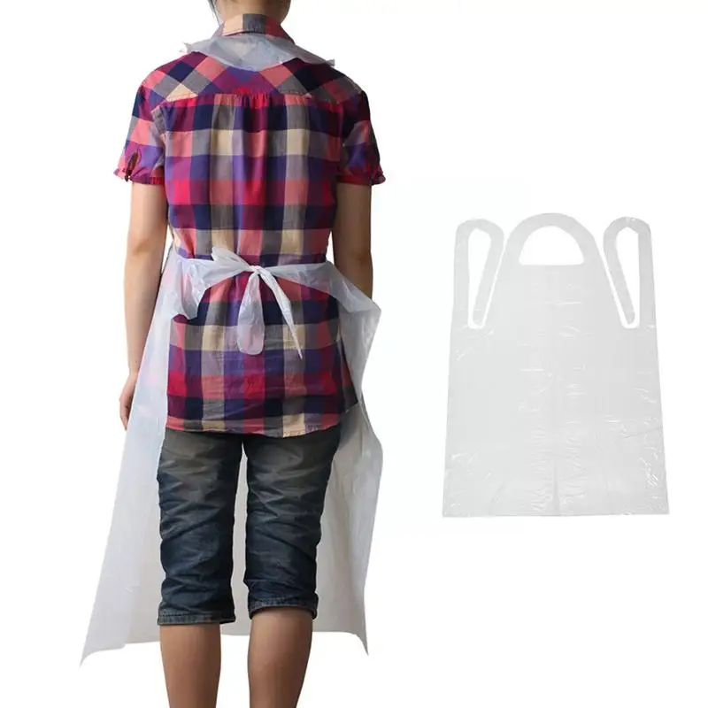 

Set Clear Poly Disposable Aprons Salon Apron Waterproof Packing Individually For Cooking Gowns Painting Serving Picnic B4Z4