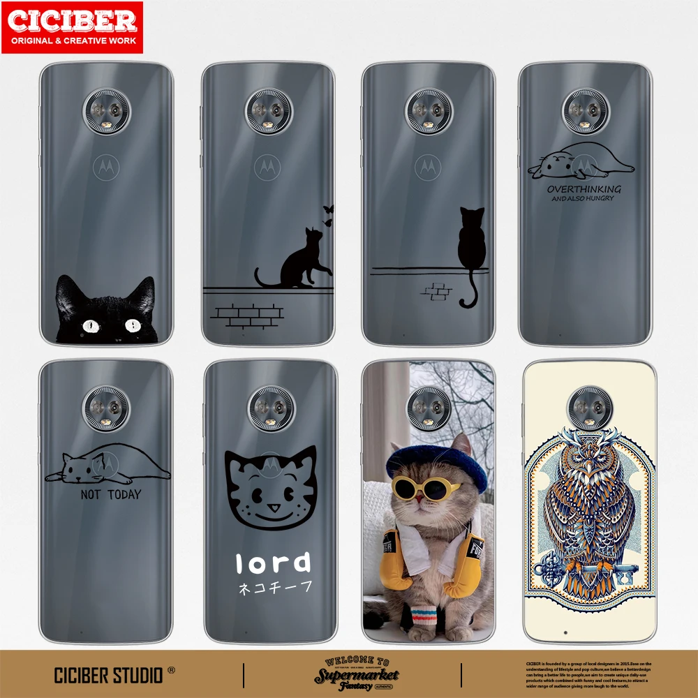 

Animal Cat Owl Case for Motorola Moto G8 G9 G10 G7 G6 E7 E6 E6s E5 E4 Plus Play Power Lite Soft TPU Phone Cases Cover Funda
