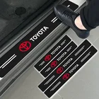 4 шт., автомобильные наклейки на дверные пороги Toyota из углеродного волокна
