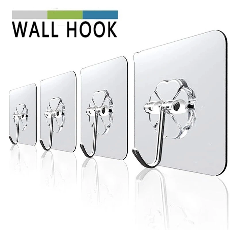 

Transparent Strong Self Adhesive Door Wall Hangers Hooks Suction Heavy Load Rack Cup Sucker for Kitchen Bathroom Home