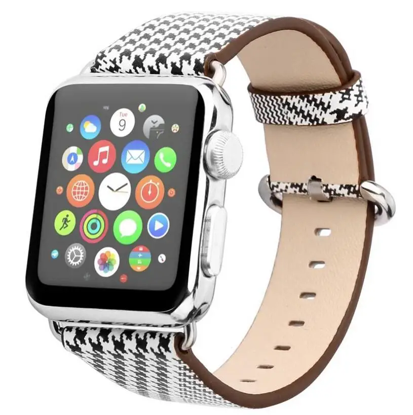 Стильный женский ремешок для iWatch SE кожаный браслет серии 3/2 42 38 мм для Apple Watch Series 7 6 5 4 ремешок 40 44 41 45 on.