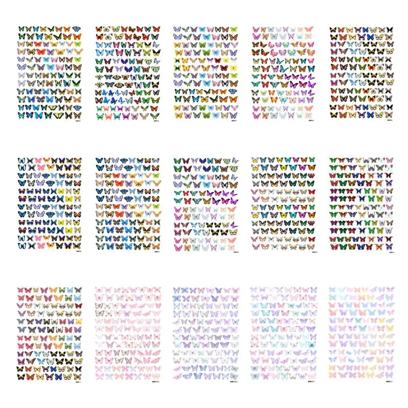 

90Pcs/Sheet 3D Colorful Butterfly Heat Shrink Handmade Resin Nail Art Decorations DIY Crafts Jewelry Making Accessories