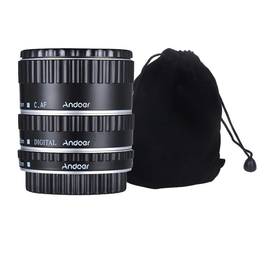 Andoer цветное металлическое TTL Автофокус AF макро Удлинительное Кольцо для Canon EOS EF