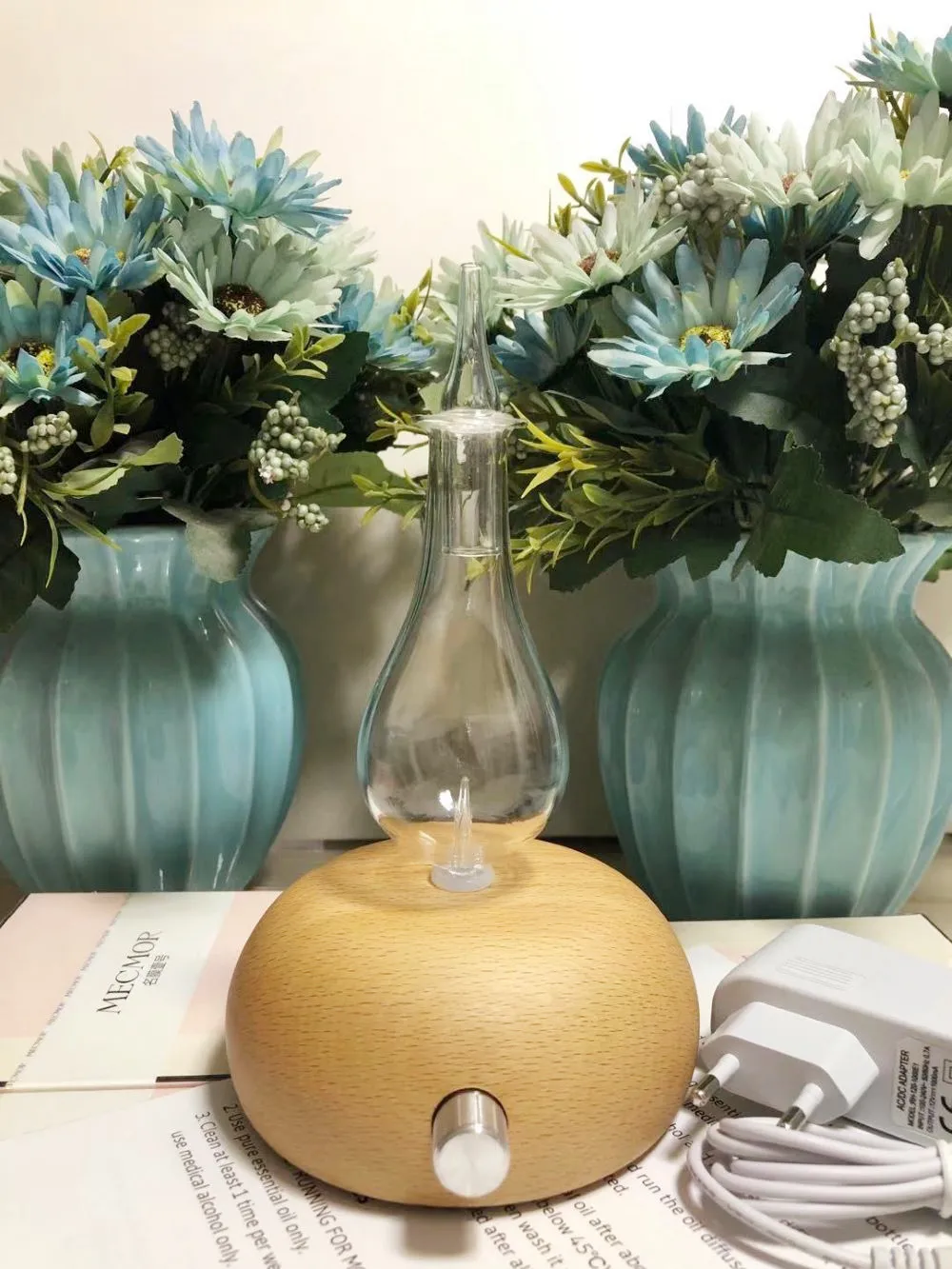 Безводный чистый диффузор эфирного масла распылитель деревянный стеклянный