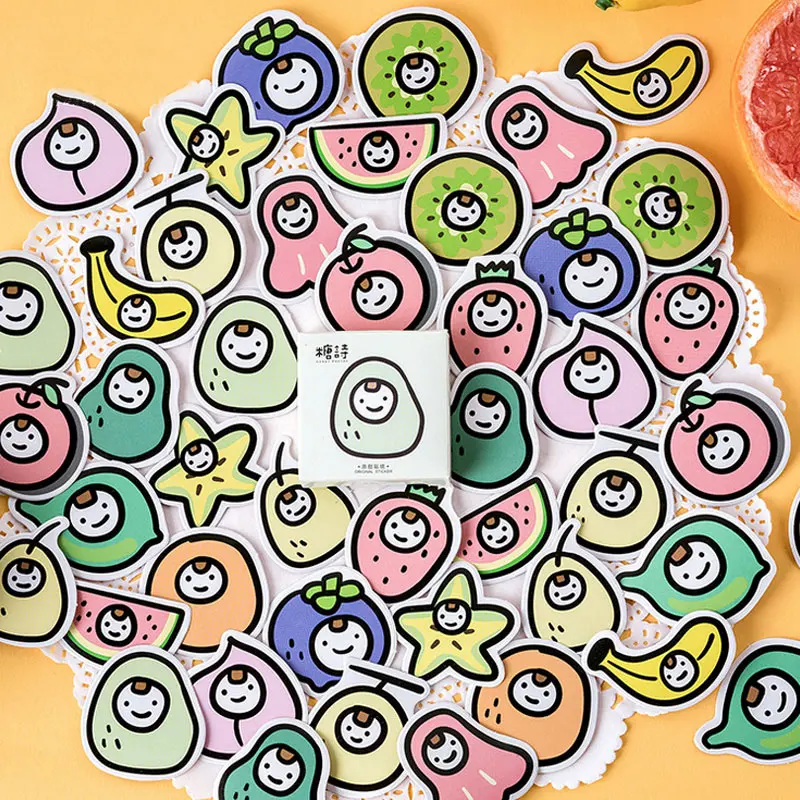45 шт./кор. милая бумага с фруктовыми головками мультяшное Украшение diy скрапбук