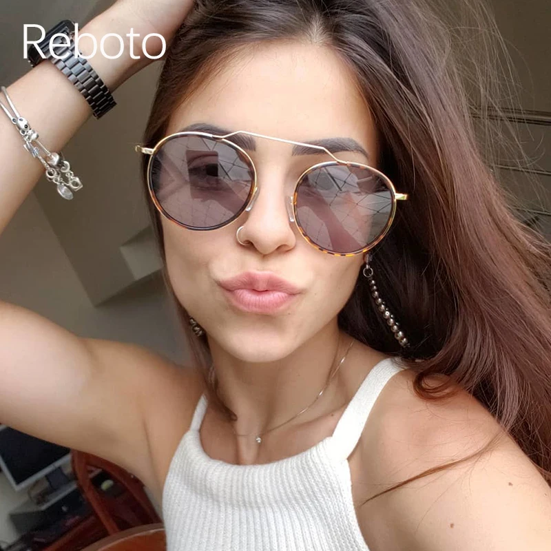 Винтажные круглые женские солнцезащитные очки 2020 модные брендовые