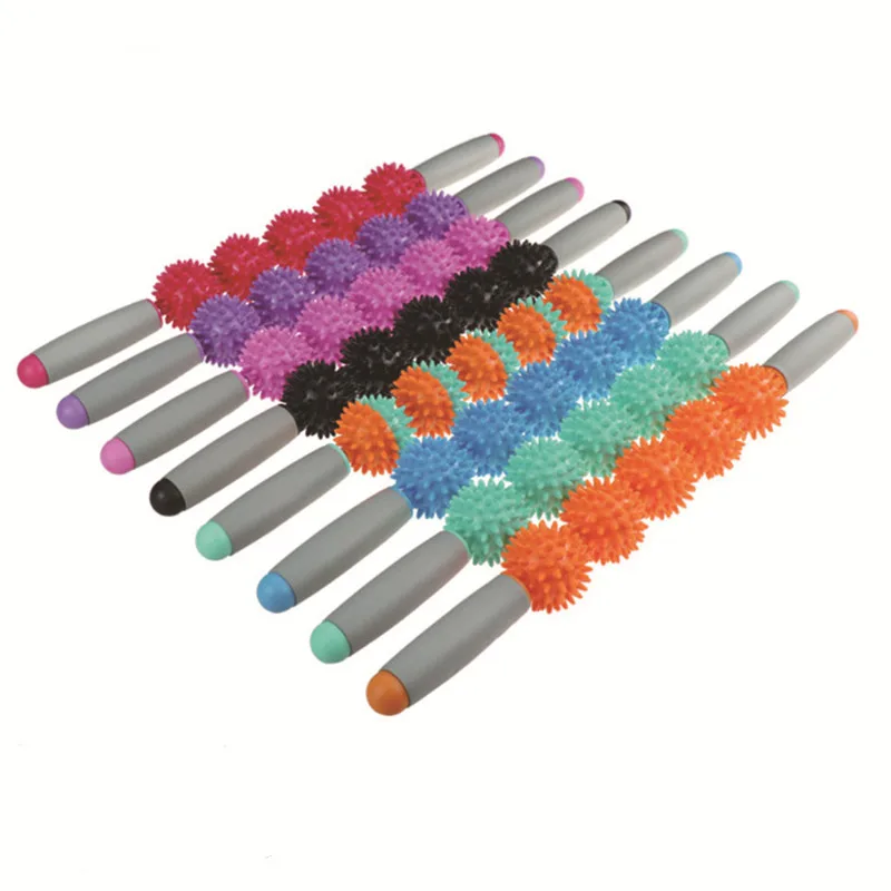 

1Pcs 3/5 Wheels Yoga Massage Stick Point Roller Pilates Muscle Physical Relieve Massage Tool Fitness Equipment Yoga Roller Stick