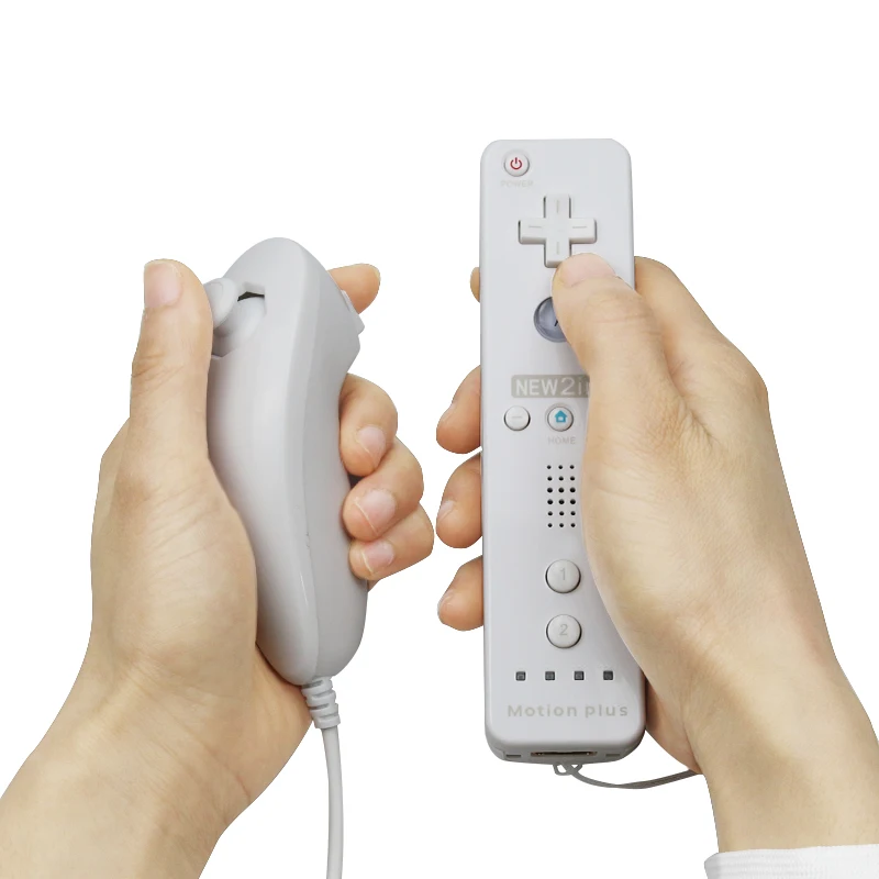 2 в 1 пульт дистанционного управления Nunchuk Combo Встроенный MOTION PLUS для kingd для wii контроллер с защитный силиконовый чехол