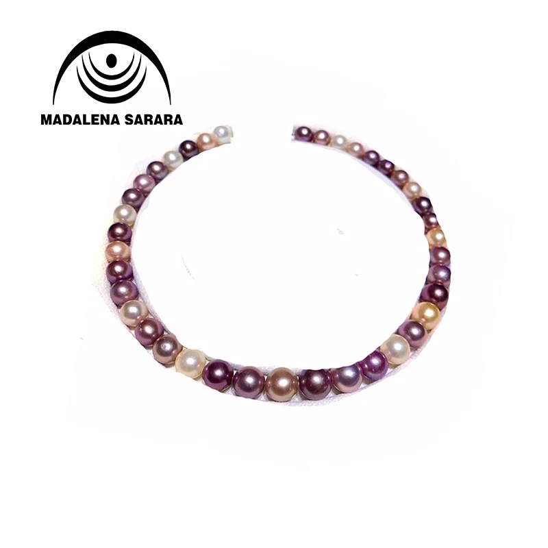 للبيع MADALENA سارارا AAA 10-13 مللي متر لؤلؤ المياه العذبة مختلط اللون شكل دائري اديسون اللؤلؤ قلادة ستراند للنساء مجوهرات MD-E11-C