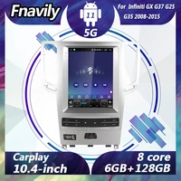 fnavily 10 4 android 11 car dvd player for infiniti gx g37 g25 g35 video tesla style car radio stereos navigation gps 2008 2015