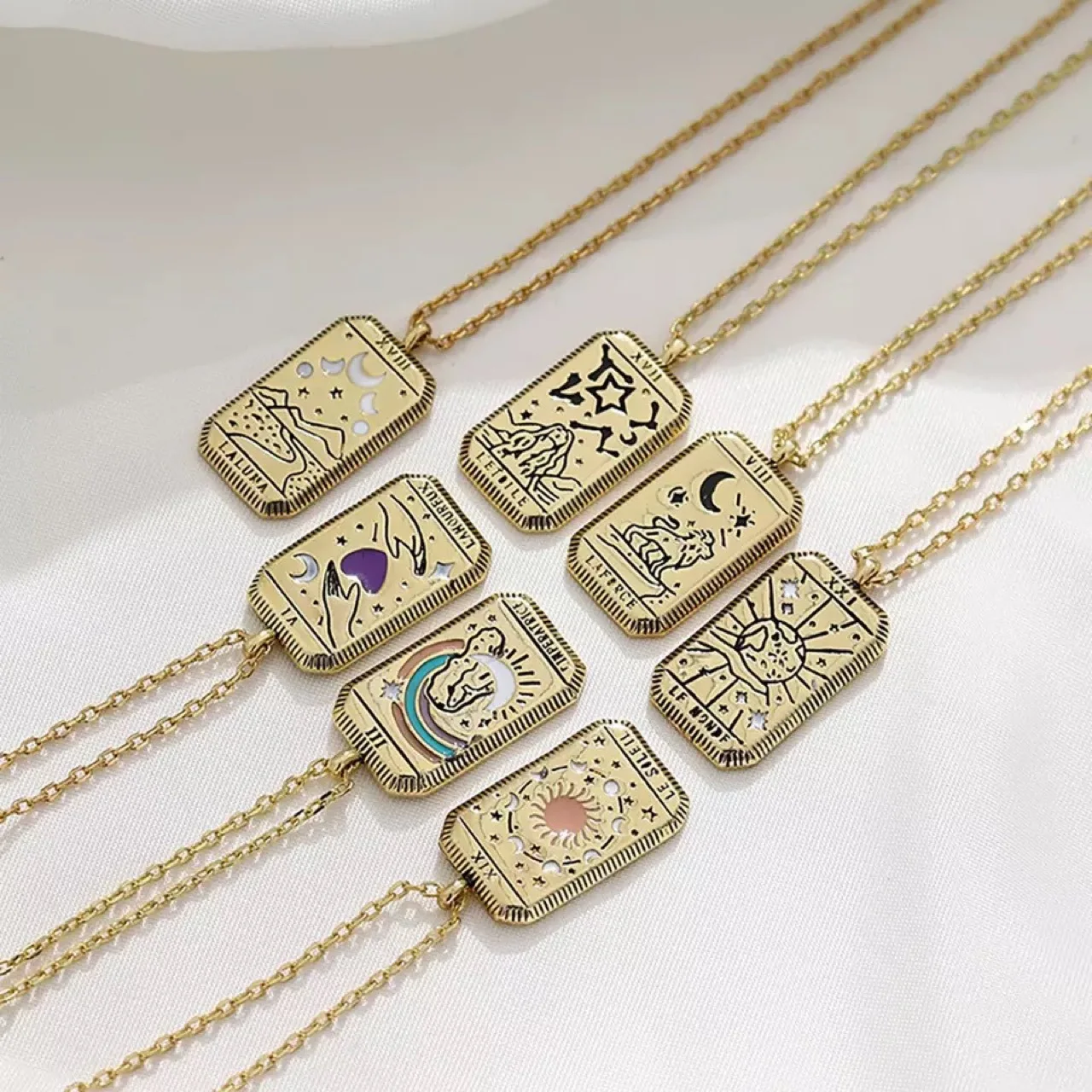 Готические карты Таро винтажные женские ювелирные изделия педант ожерелья с