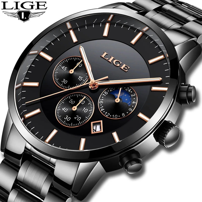Relogio Masculino 2019 LIGE мужские часы Топ бренд класса люкс модные деловые повседневные