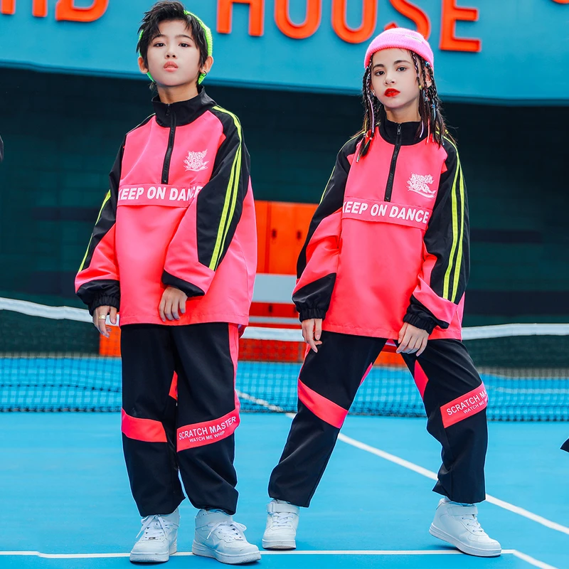

2020 Ballroom Hip Hop Dance Clothes For Kids Sports Hiphop Suit Street Dance Wear Jazz Performance Clothes Rave Clothes DQS6137