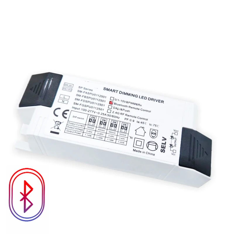 Interruptor DIP de atenuación de corriente constante, transformador Bluetooth DALI, fuente de alimentación regulable, controlador LED, 150-700Ma, 4W, 6W, 10W, 16W, 24W, 30W