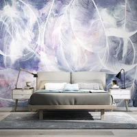 photo wallpaper 3d fashion watercolor feather murals nordic style living room bedroom home decor wall painting waterproof poster