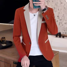 FAKUNTN – petit costume décontracté pour homme, slim, tendance, couleur pure, style coréen, nouvelle collection automne 2021  (4)