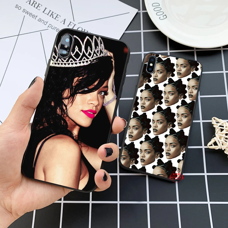 Rihanna милый настенный картины роскошный силиконовый чехол для iPhone 5 5S 6 6S Plus 7 8 11 Pro X