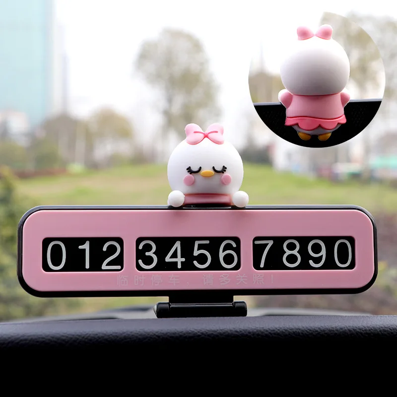 

3D Cartoon Car Temporary Parking Card Hidden Phone Number Plate Sticker Lovely Parking Stop Sign For Car Automobile Accessories