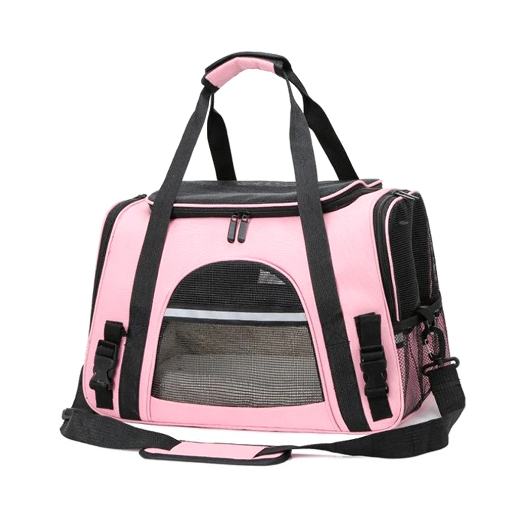 

Cat Carrier Bags Transport Pet Bag With Locking Safety Zippers Portable Breathable Foldable Cat Backpack For Pet Dog Cat Bag