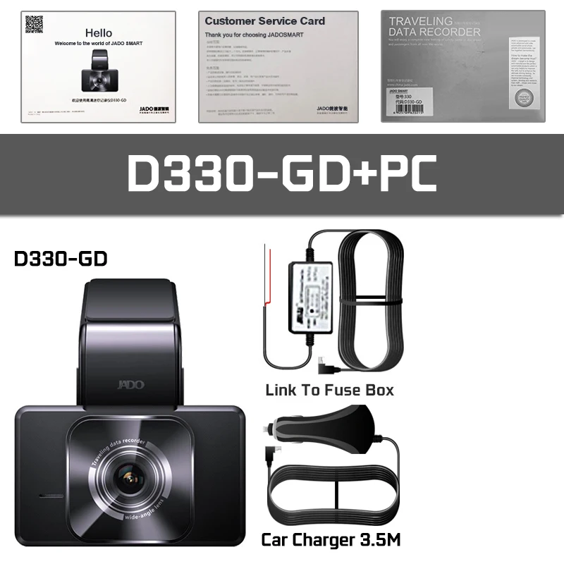 D330-GD-PC JADO D330 Автомобильный видеорегистратор Камера Wi-Fi скорость N gps с координатами 1080P HD ночного видения Dash Cam 24H монитор парковки Dashcam - Название цвета: D330-GD-PC
